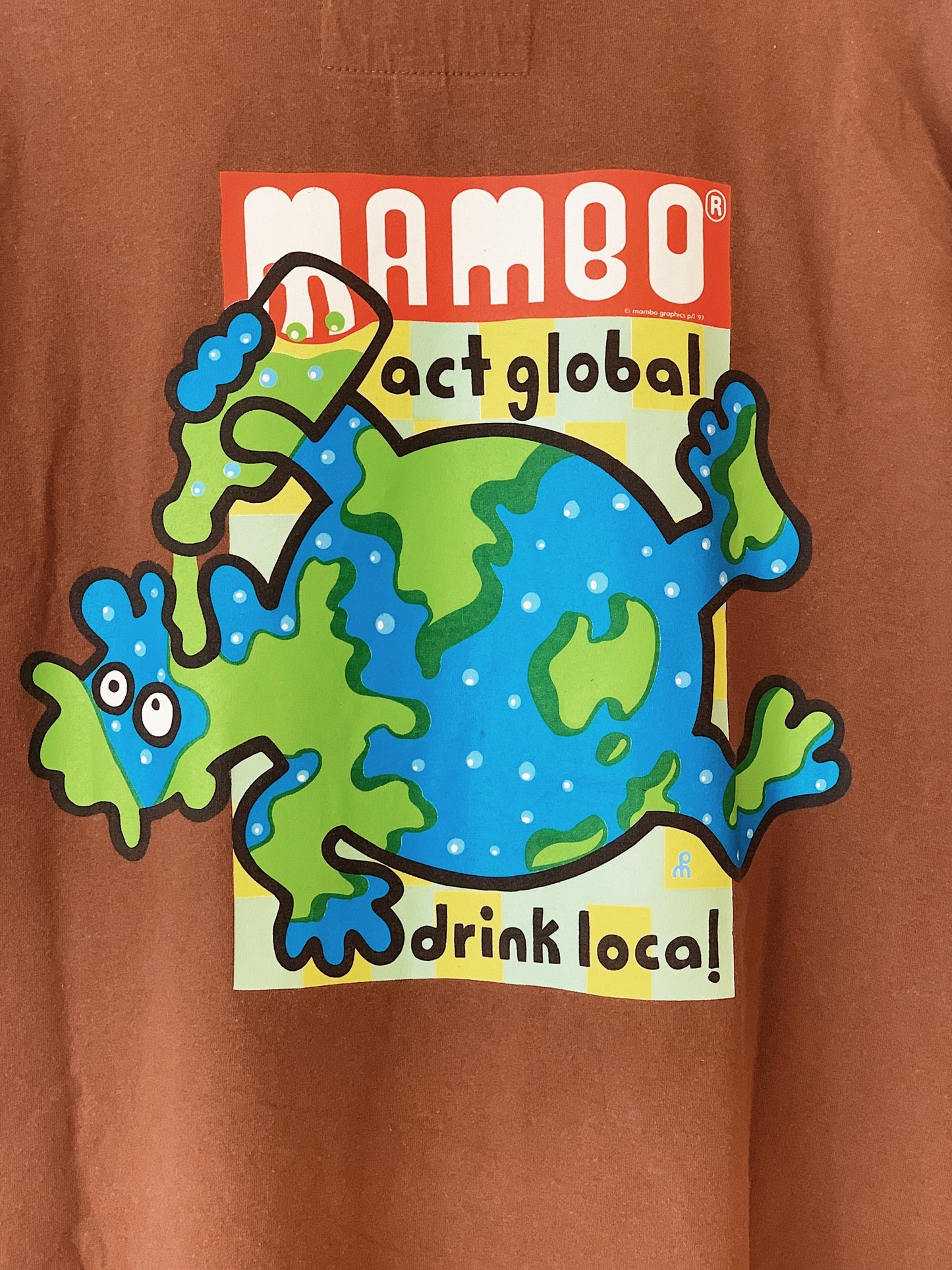 Vintage Paul McNeil for Mambo "Act Global Drink Local" '97 T-Shirt