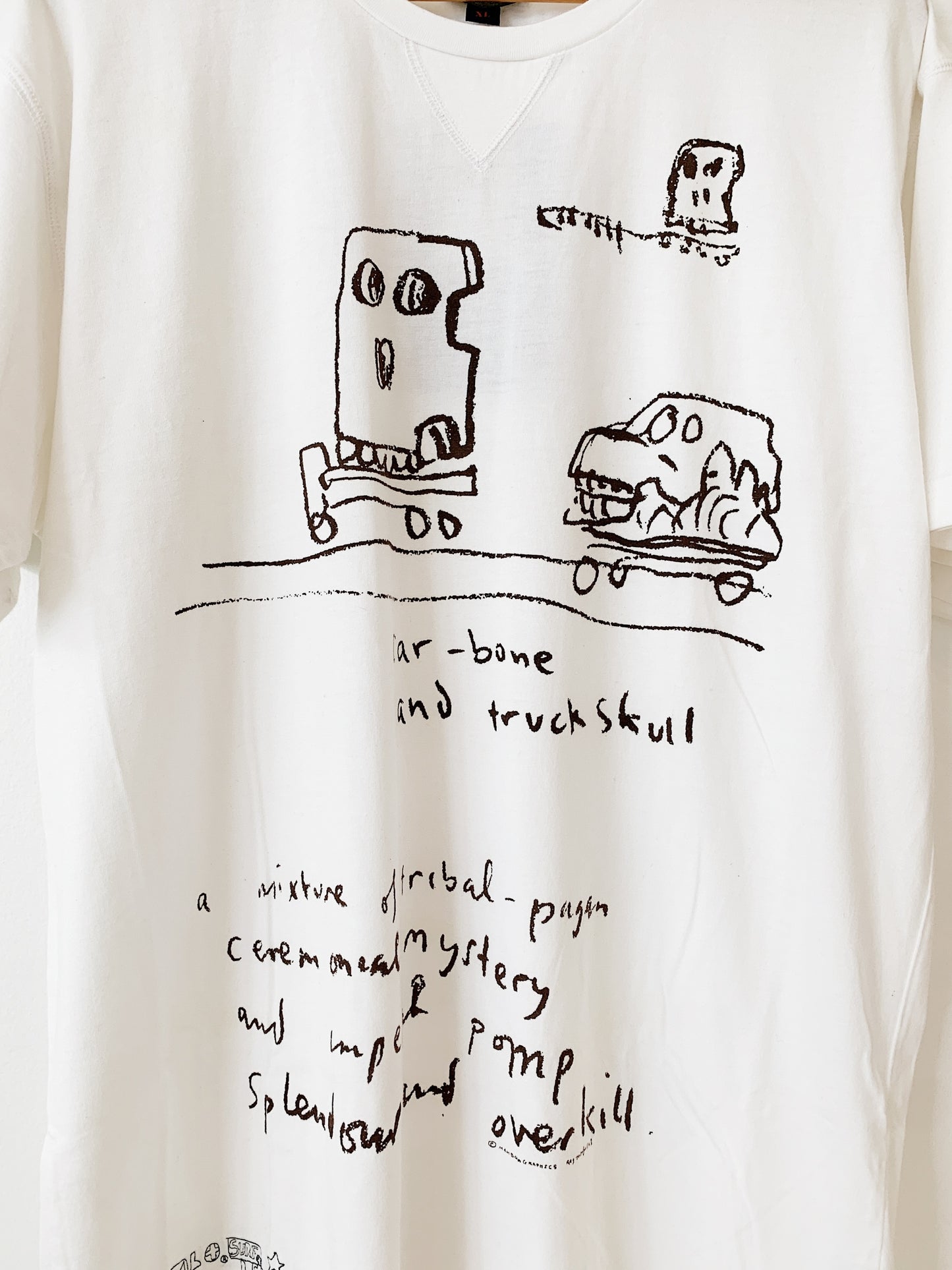 Vintage Mambo Surf Deluxe Reg Mombassa "Car Bone and Truck Skull" Sketch T-Shirt