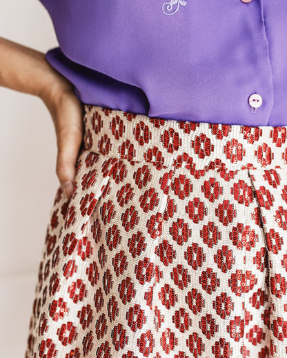 Vintage 70s Sequin Embellished Handmade Skirt