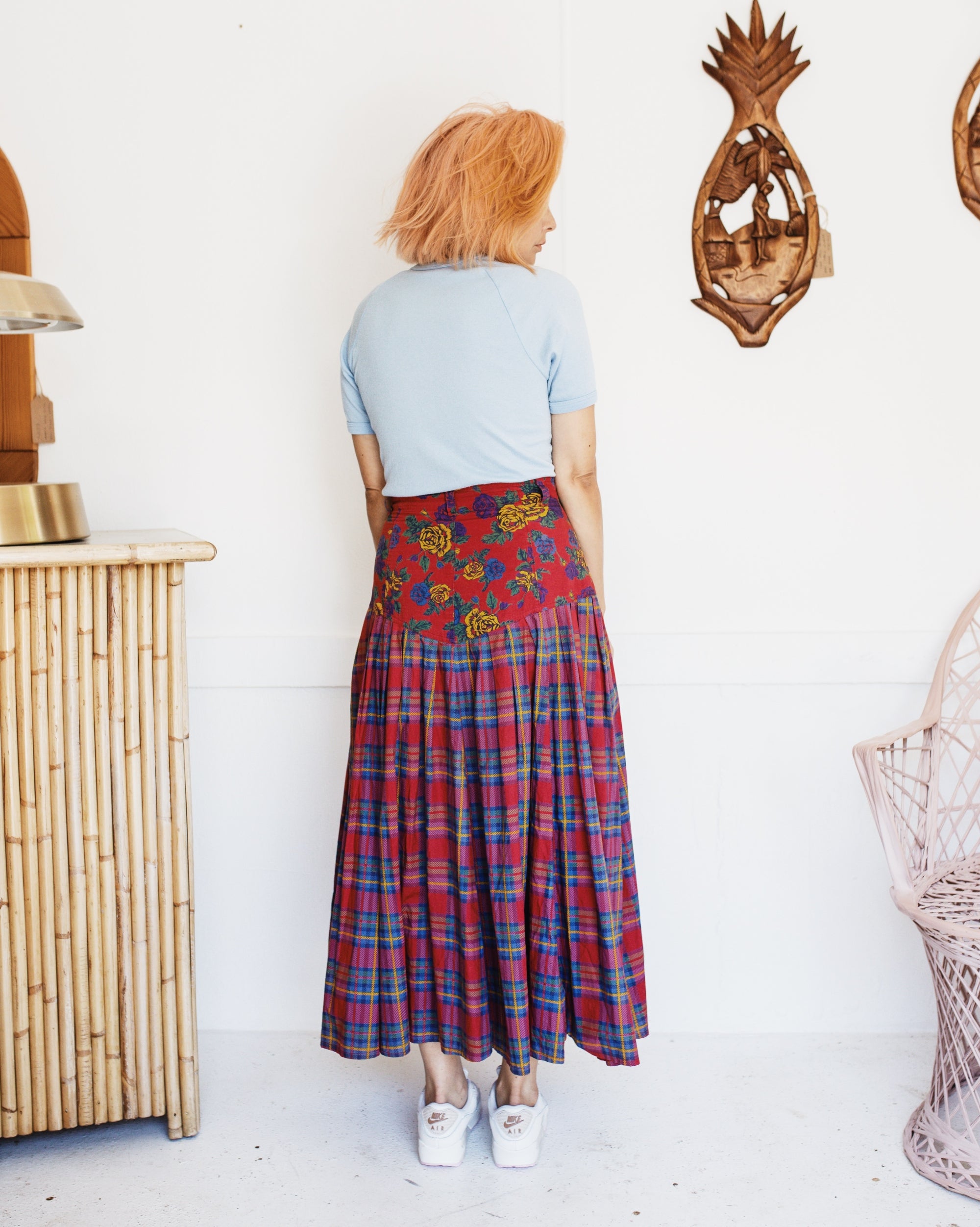 Vintage 80s Kerry McGee Floral & Tartan Skirt – Tiki La La