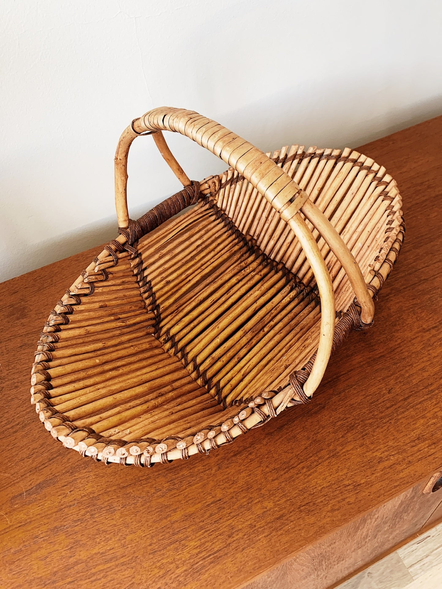 Vintage Bamboo & Cane Basket