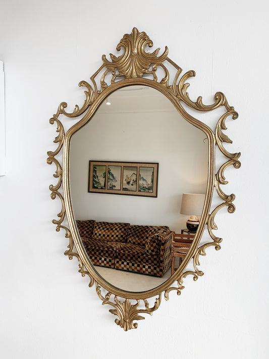 Vintage Brass Rococo Mirror