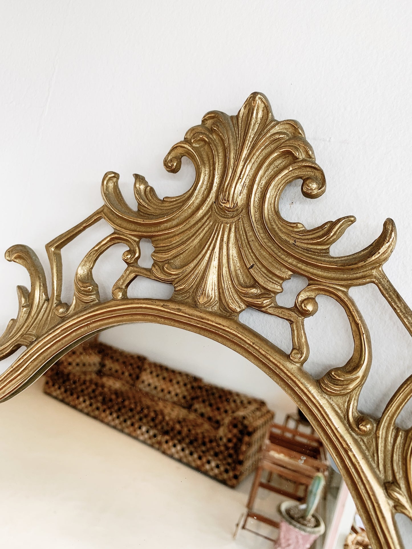 Vintage Brass Rococo Mirror