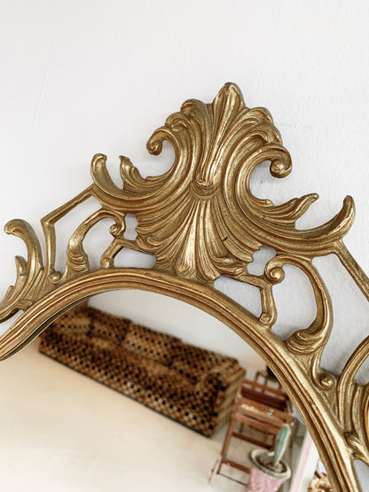 Vintage Brass Rococo Mirror
