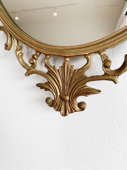 Vintage Brass Rococo Mirror
