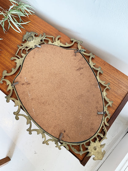 Vintage Brass Rococo Mirror