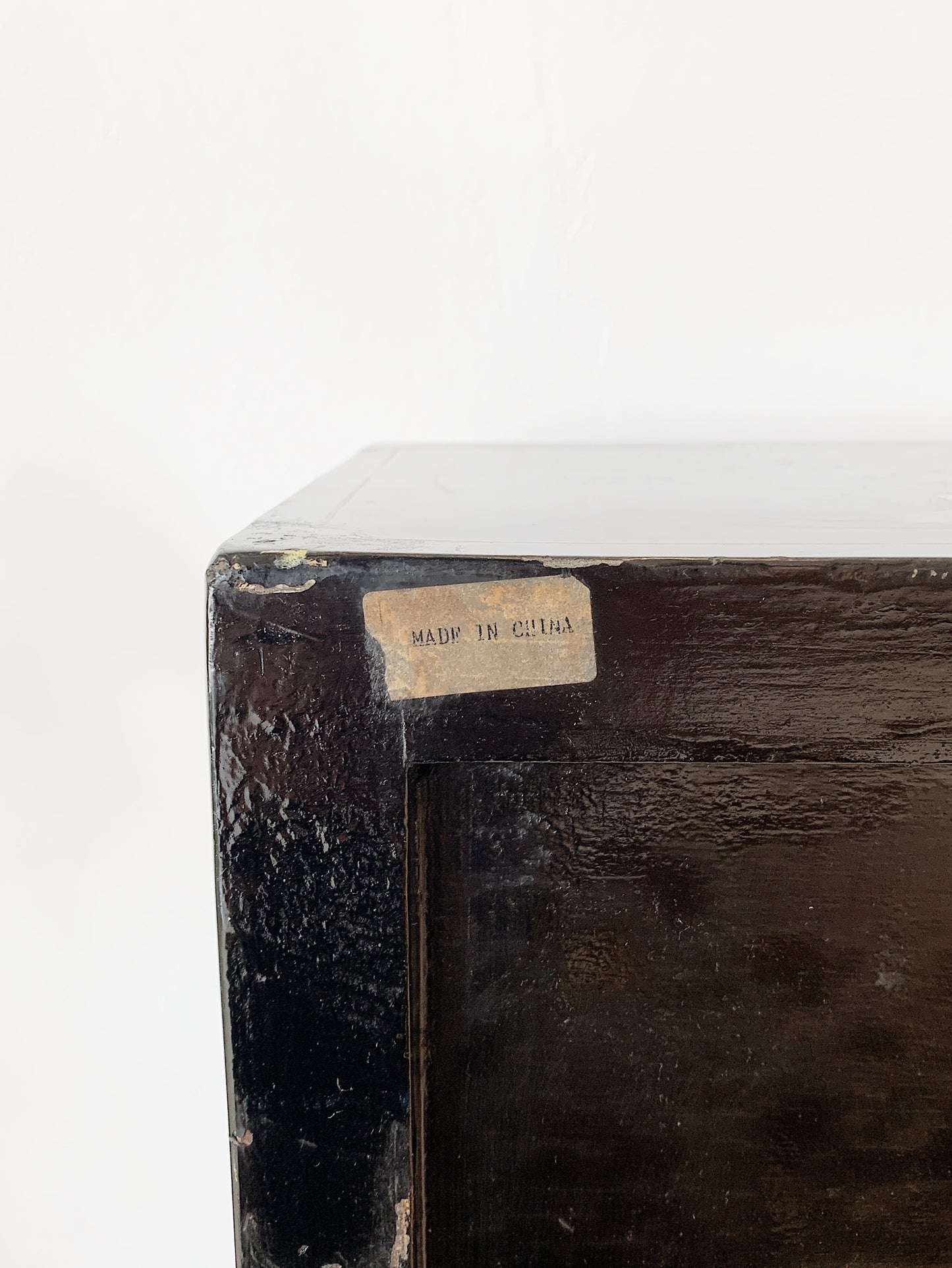 Vintage Chinoiserie Black Lacquered Cabinet (2 available)