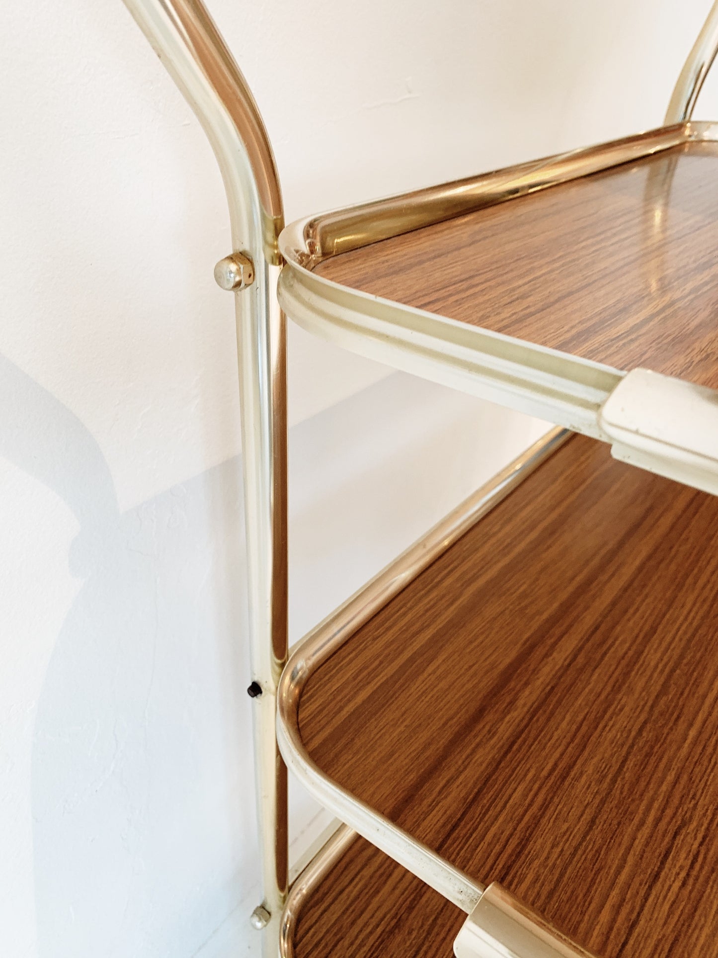Vintage Chrome Three-tier Bar Cart