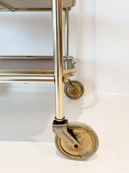 Vintage Chrome Three-tier Bar Cart