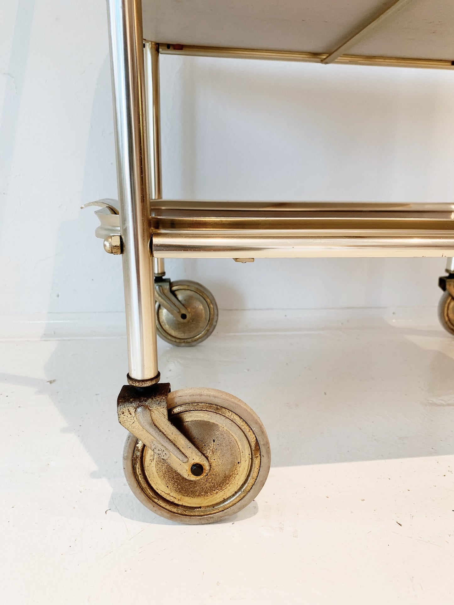 Vintage Chrome Three-tier Bar Cart