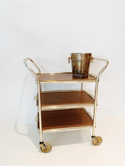 Vintage Chrome Three-tier Bar Cart