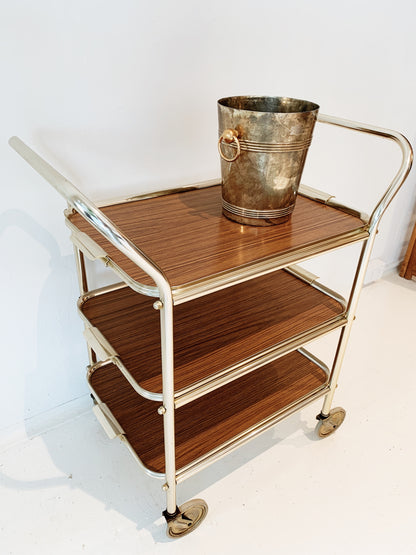 Vintage Chrome Three-tier Bar Cart