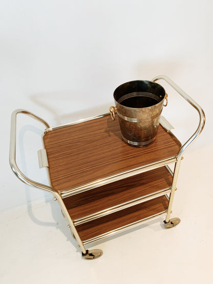 Vintage Chrome Three-tier Bar Cart