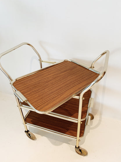 Vintage Chrome Three-tier Bar Cart