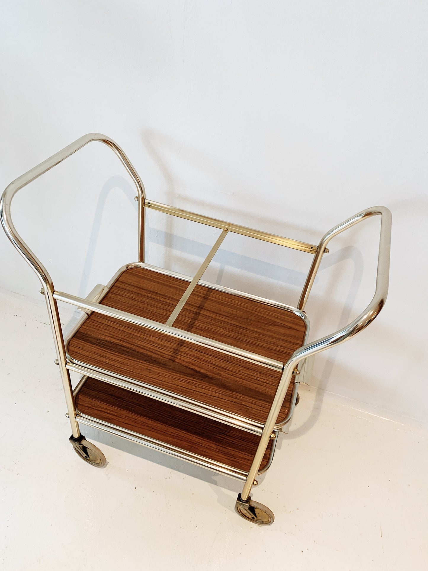 Vintage Chrome Three-tier Bar Cart