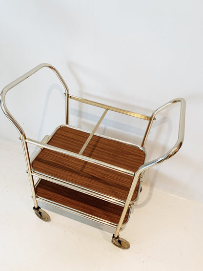 Vintage Chrome Three-tier Bar Cart