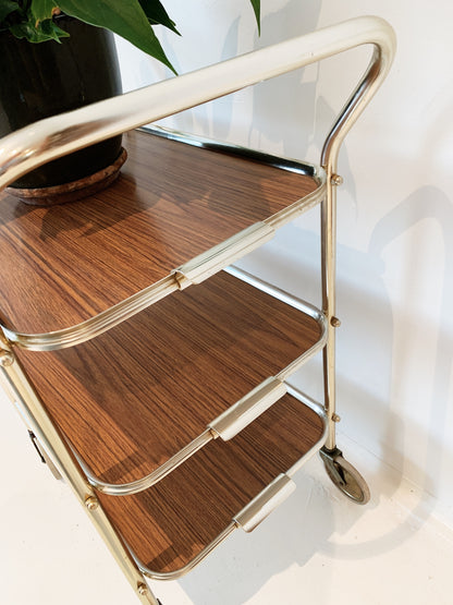 Vintage Chrome Three-tier Bar Cart