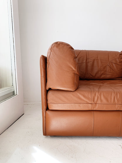 Vintage Cinnamon Leather Modular Sofa
