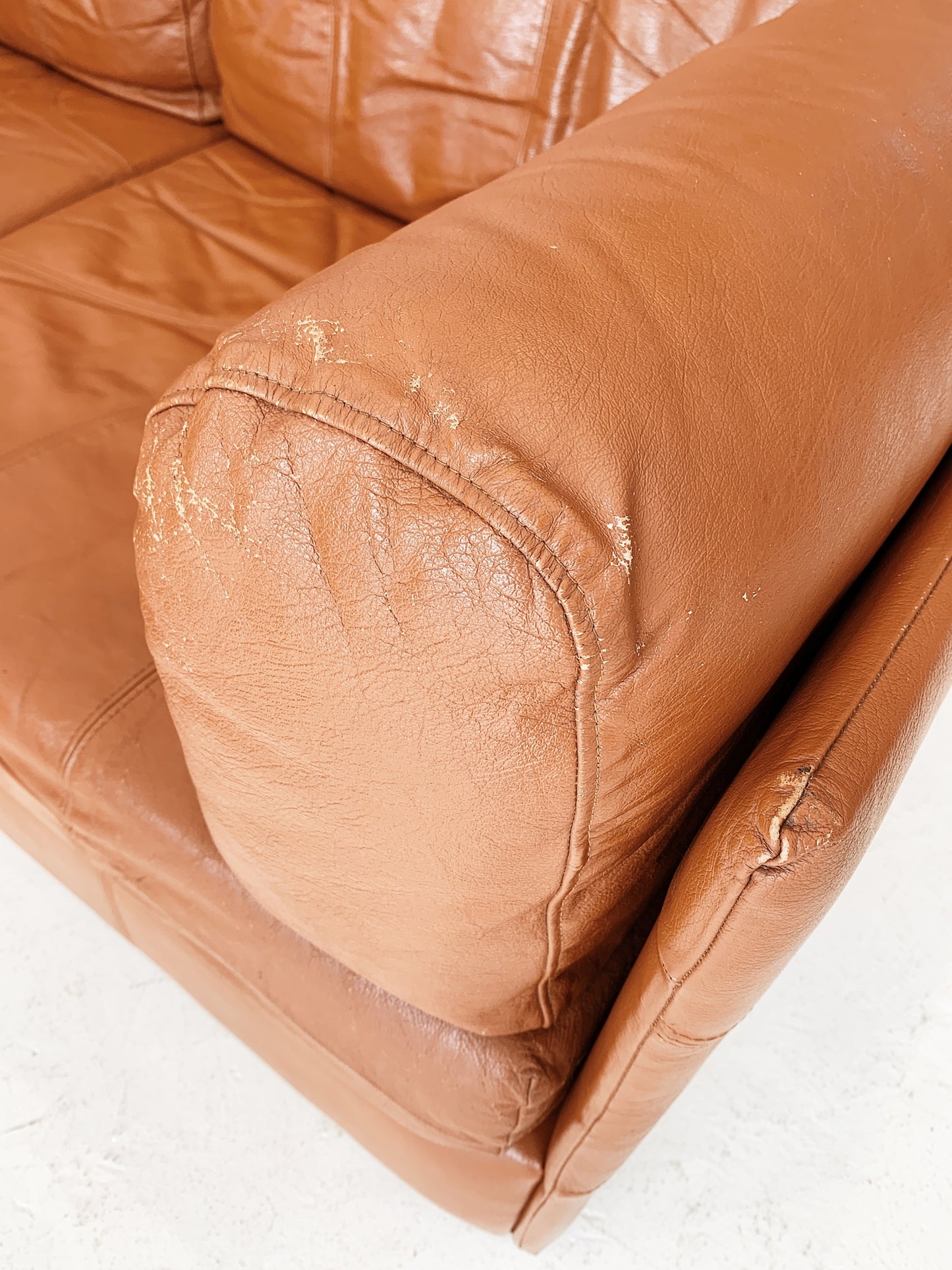 Vintage Cinnamon Leather Modular Sofa