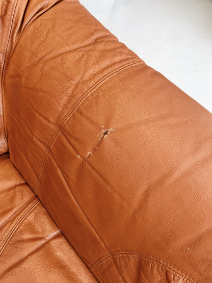 Vintage Cinnamon Leather Modular Sofa