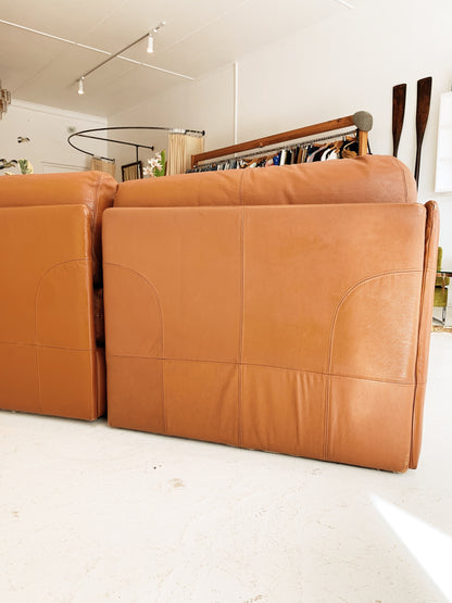 Vintage Cinnamon Leather Modular Sofa