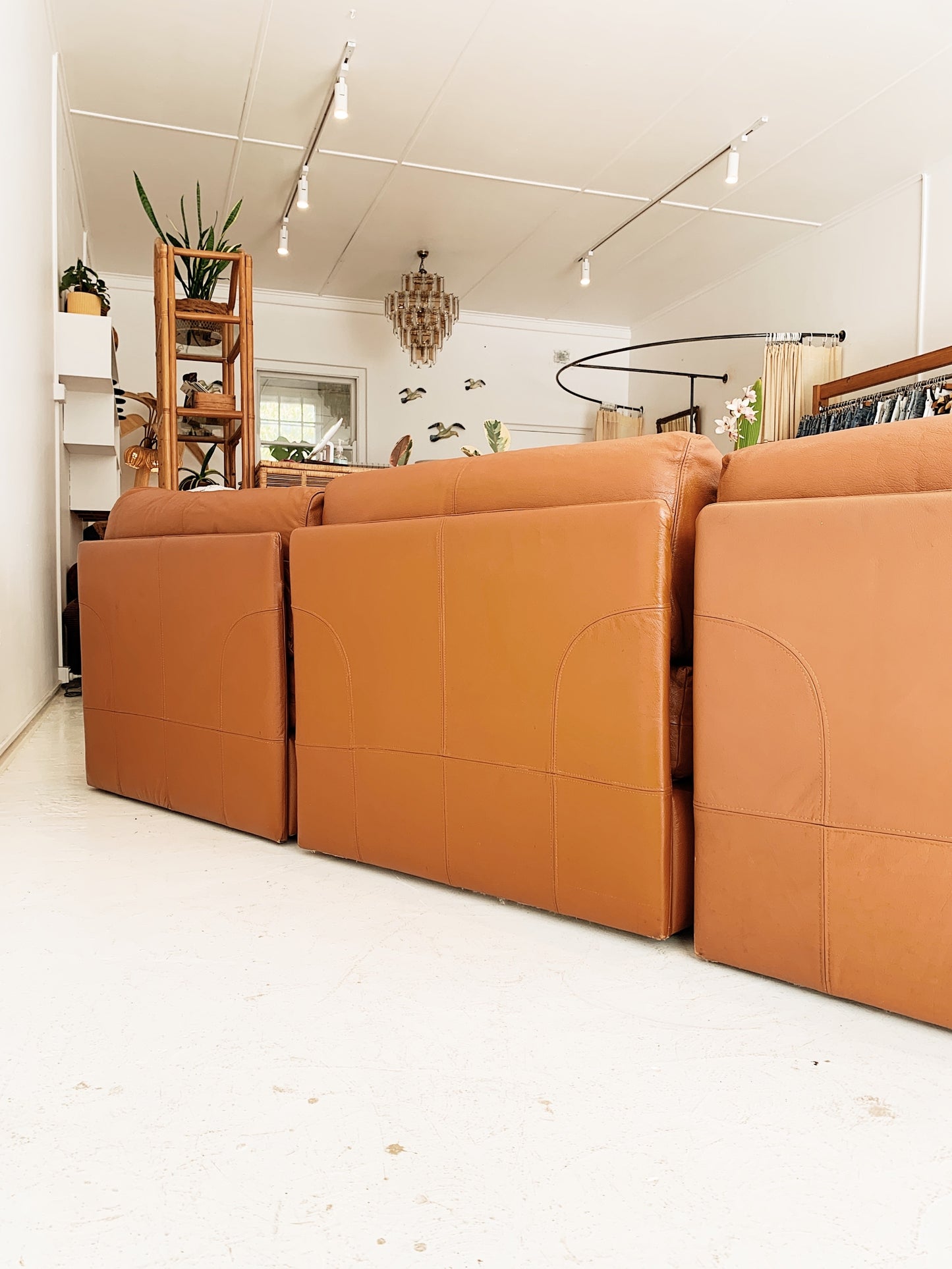 Vintage Cinnamon Leather Modular Sofa