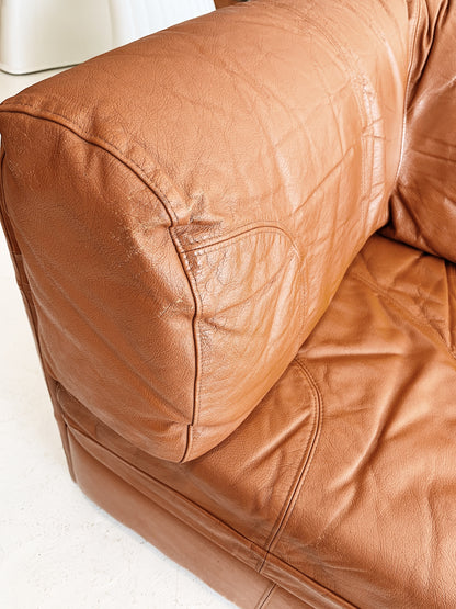 Vintage Cinnamon Leather Modular Sofa