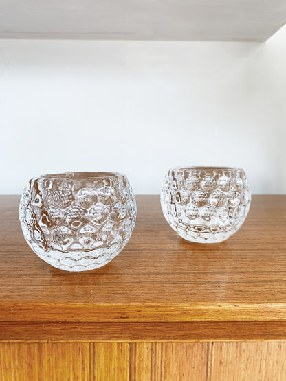 Vintage Clear Glass Tealight Holder / 4 available