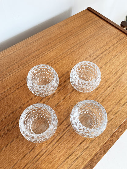 Vintage Clear Glass Tealight Holder / 4 available