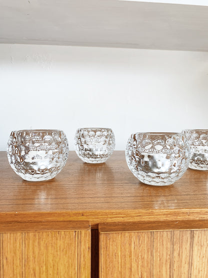 Vintage Clear Glass Tealight Holder / 4 available