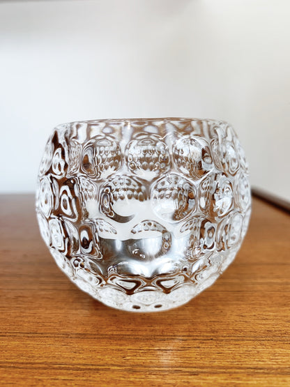 Vintage Clear Glass Tealight Holder / 4 available