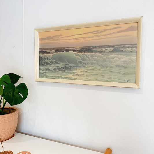 Vintage Edouard Mandon "Tumbling Waves" Print