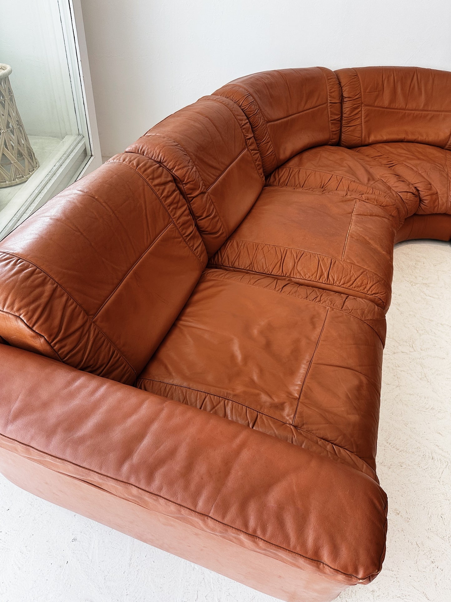 Vintage Gimson Slater Leather Modular Sofa & Armchair Set