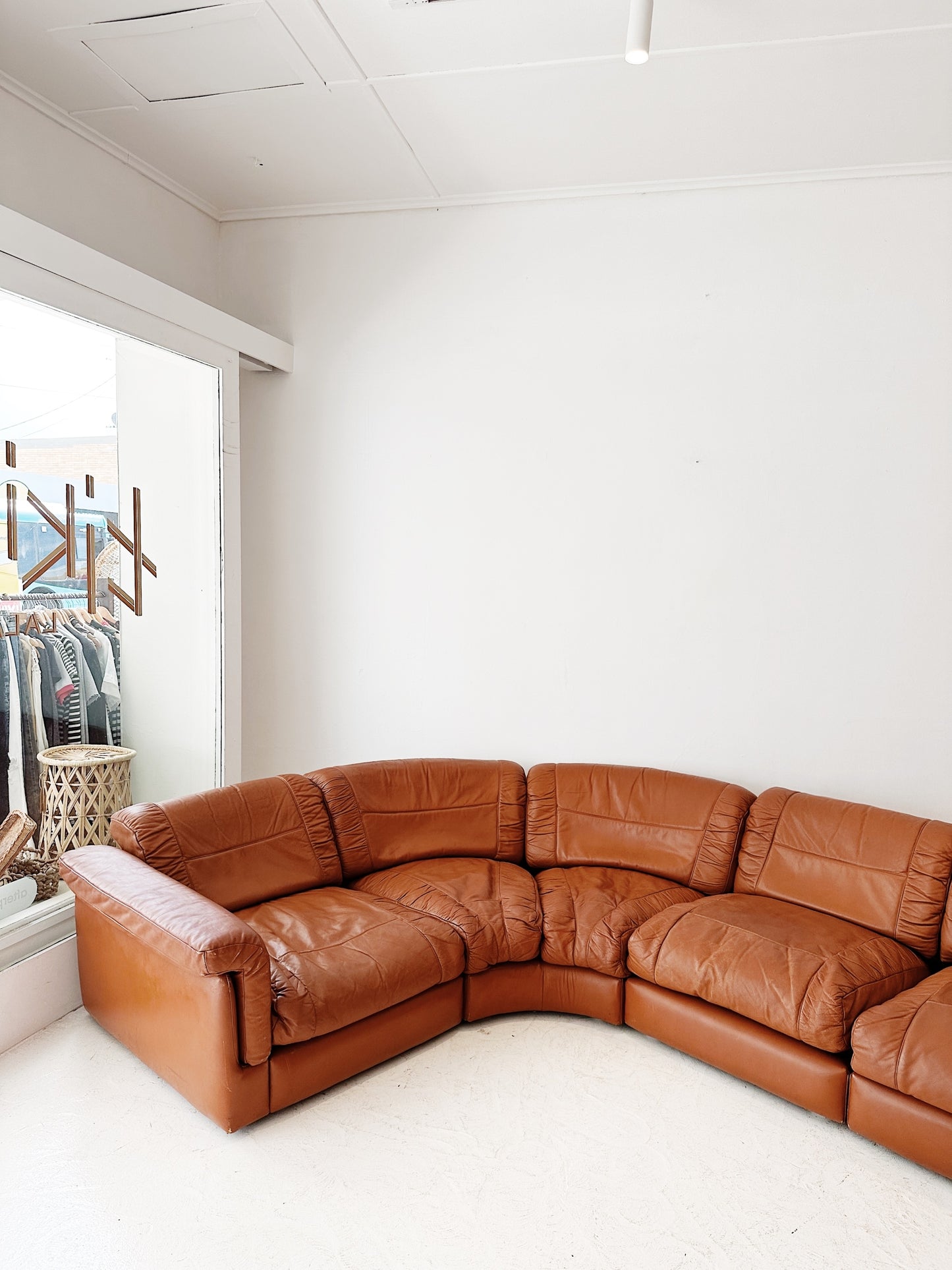 Vintage Gimson Slater Leather Modular Sofa & Armchair Set