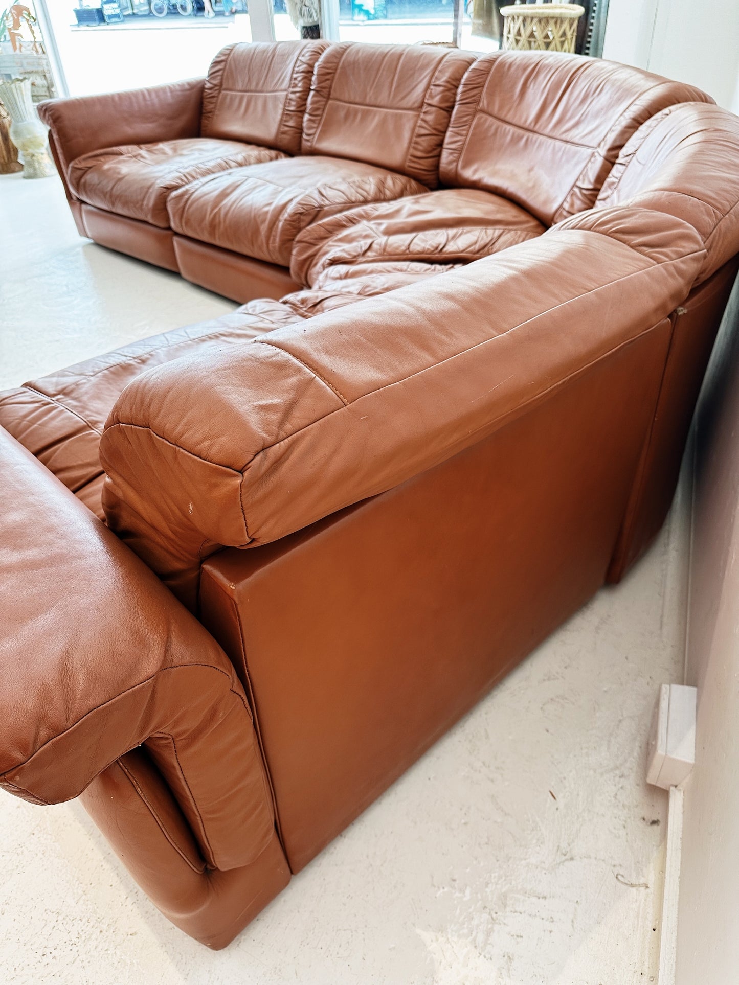 Vintage Gimson Slater Leather Modular Sofa & Armchair Set