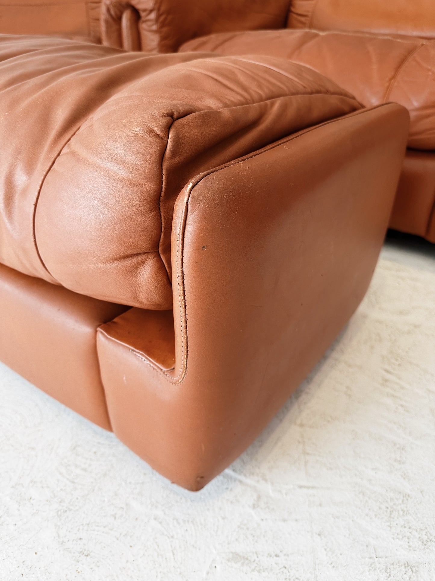 Vintage Gimson Slater Leather Modular Sofa & Armchair Set