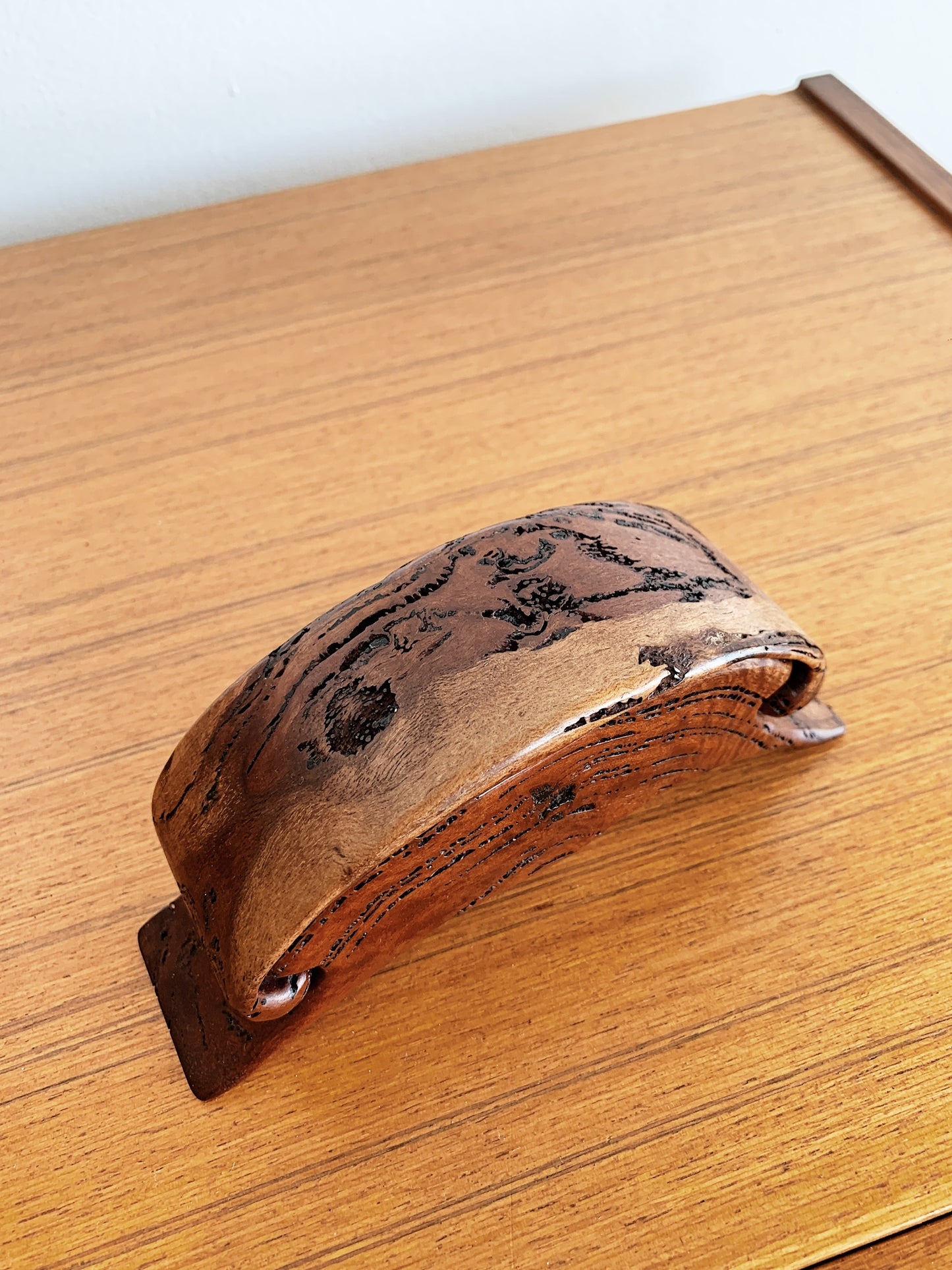 Vintage Hand-carved Burled Wood Keep Safe