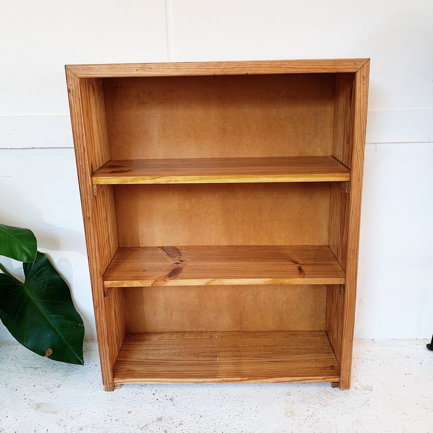 Vintage Handmade Pine Nook Bookshelf