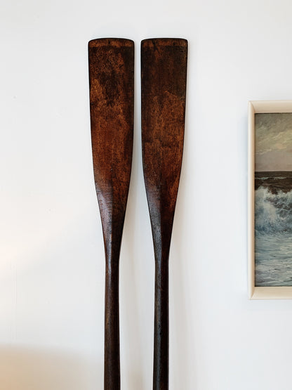 Vintage Hardwood Square Blade Rowing Oars