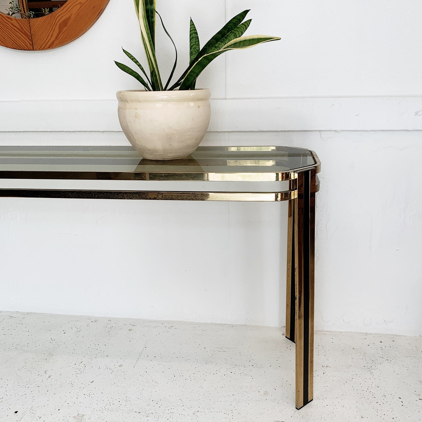 Vintage Italian Plated Console Table