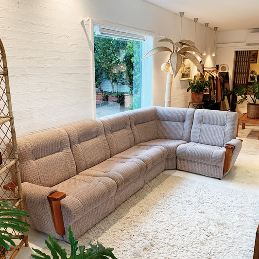 Vintage Looped Lilac Wool Blend Modular Lounge