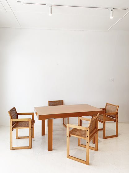 Vintage Modernist Custom Extendable Dining Table & Chairs