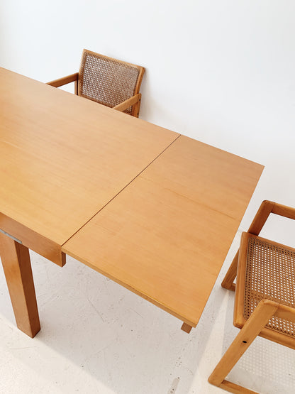 Vintage Modernist Custom Extendable Dining Table & Chairs