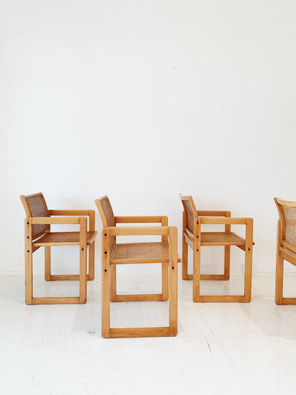 Vintage Modernist Custom Extendable Dining Table & Chairs