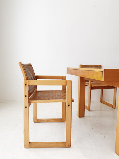 Vintage Modernist Custom Extendable Dining Table & Chairs
