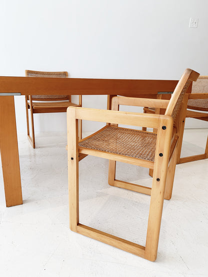 Vintage Modernist Custom Extendable Dining Table & Chairs