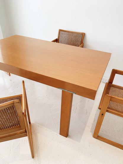 Vintage Modernist Custom Extendable Dining Table & Chairs