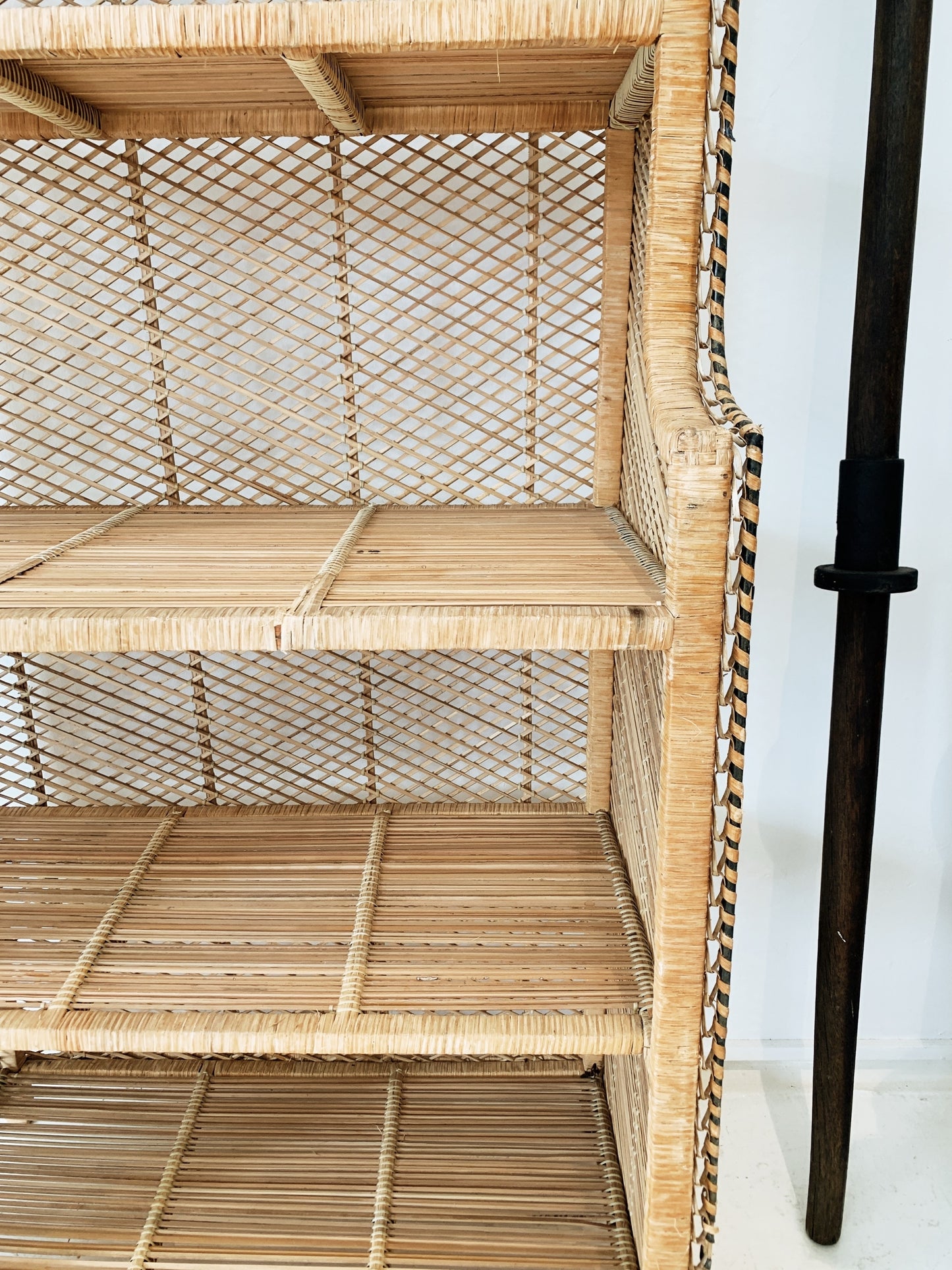 Vintage Peacock Cane Shelves