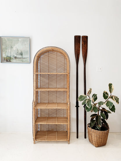 Vintage Peacock Cane Shelves