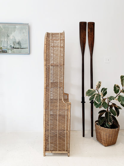 Vintage Peacock Cane Shelves